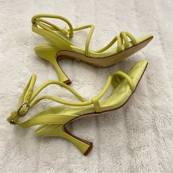 Sam Edelman Lime Green Leather Strappy Heels Size 7.5 - Picture 11 of 16